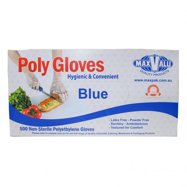 Blue Poly Gloves - Box