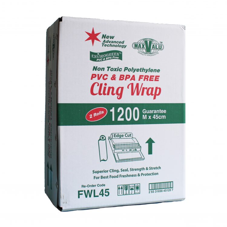 PVC & BPA FREE Cling Wrap 45cm x 1200m